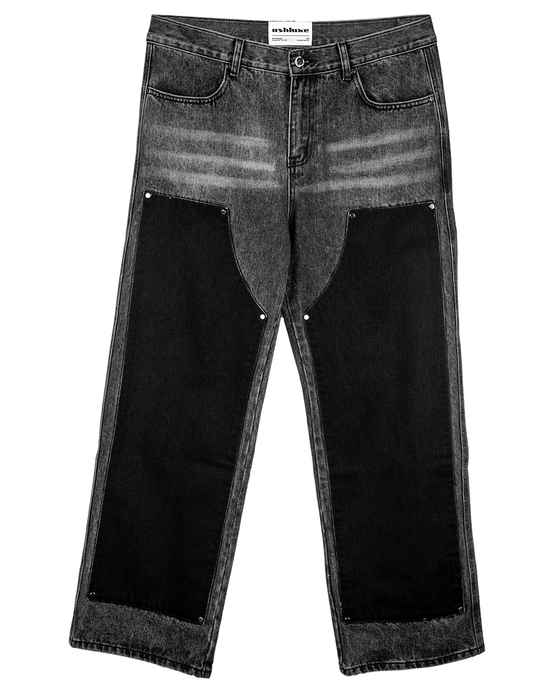 Ashluxe Panel Denim Pants Black