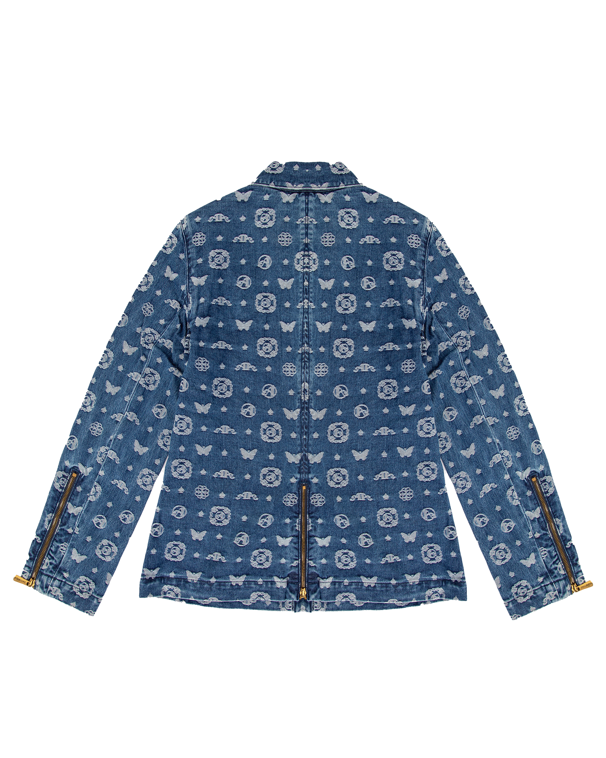 Ashluxe Paradise Pattern Female Denim Jacket Blue