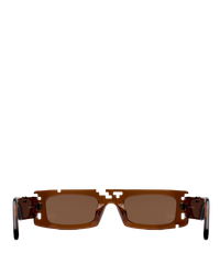 Ashluxe Pixel Cut Earth Brown Sunglasses