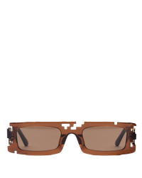 Ashluxe Pixel Cut Earth Brown Sunglasses