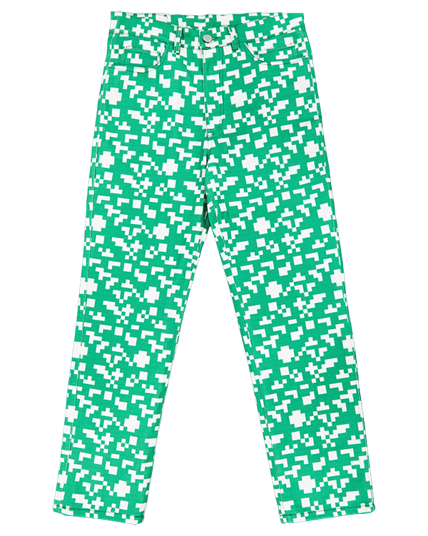Ashluxe Pixel Denim Pant  Green