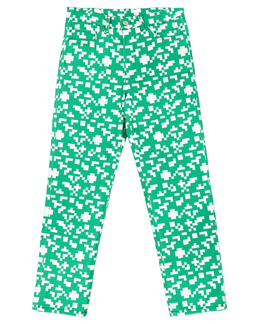 Ashluxe Pixel Denim Pant  Green