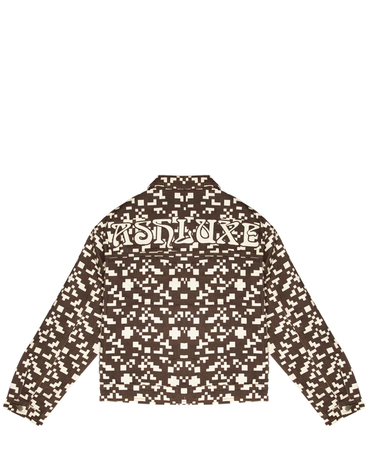 Ashluxe Pixel Denim Jacket Brown