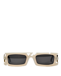 Ashluxe Pixel Cut Chalk Cream Sunglasses