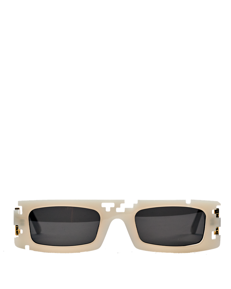 Ashluxe Pixel Cut Chalk Cream Sunglasses