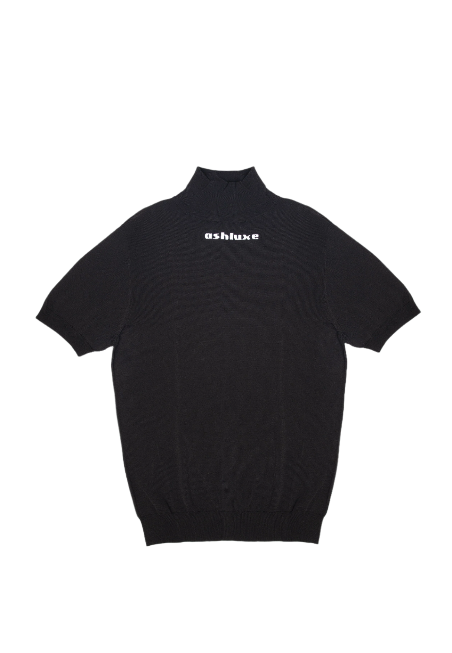 Ashluxe Ribbed Turtleneck Tee  Black