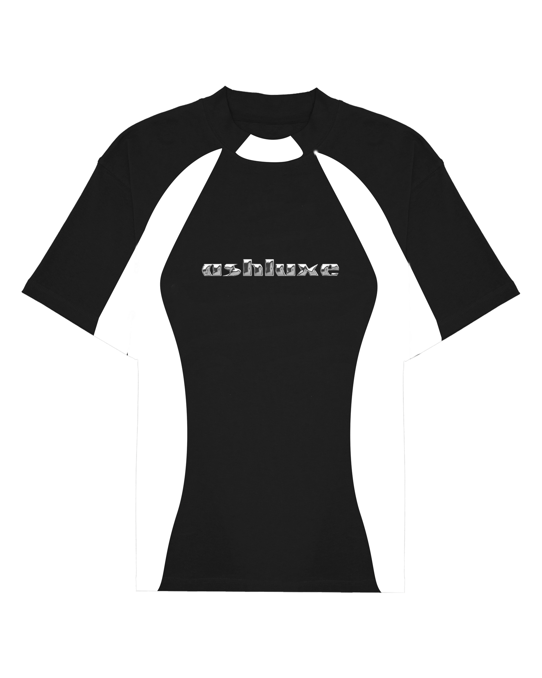 Ashluxe Chrome Panel T-shirt  Black/White