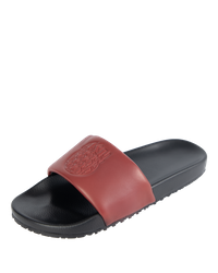Ashluxe Emblem Leather slides Red