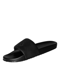 Ashluxe Emblem Leather slides Black