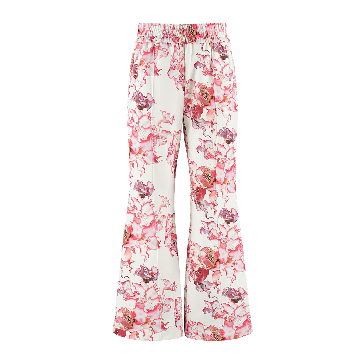 Ashluxe Female Flared Pants Pink Flower Aop