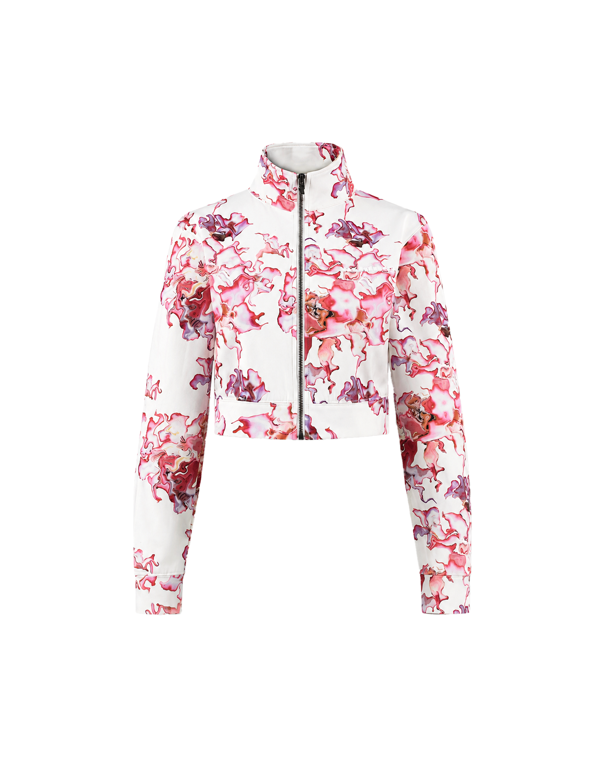 Ashluxe Female Printed Track Jacket - Flowery Pink