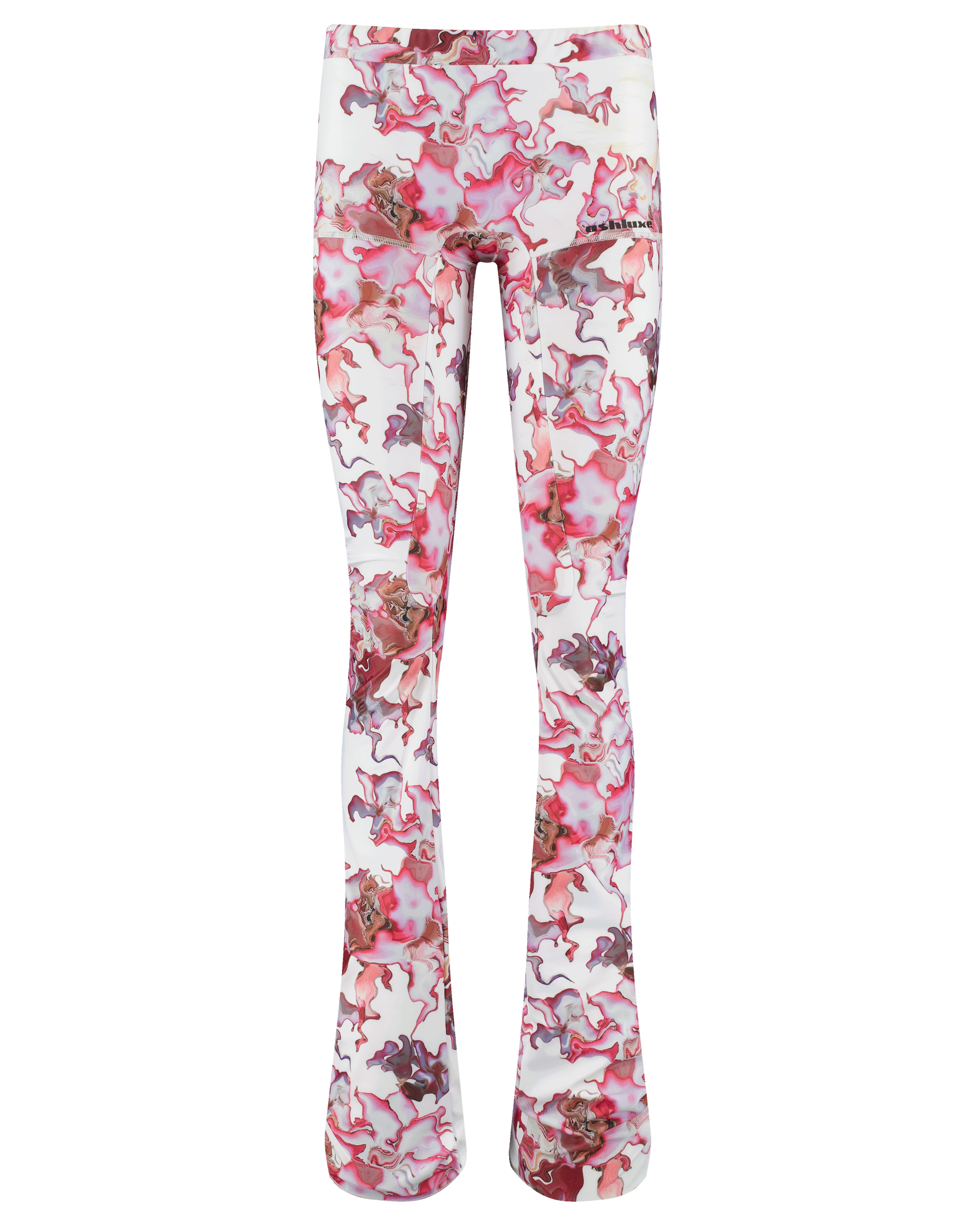 Ashluxe Female Flared Pants Pink Flower Aop