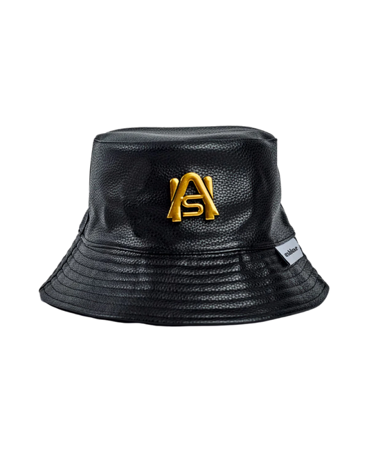 Ashluxe Leather Bucket Hat Black