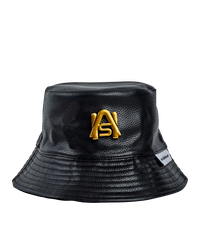 Ashluxe Leather Bucket Hat Black