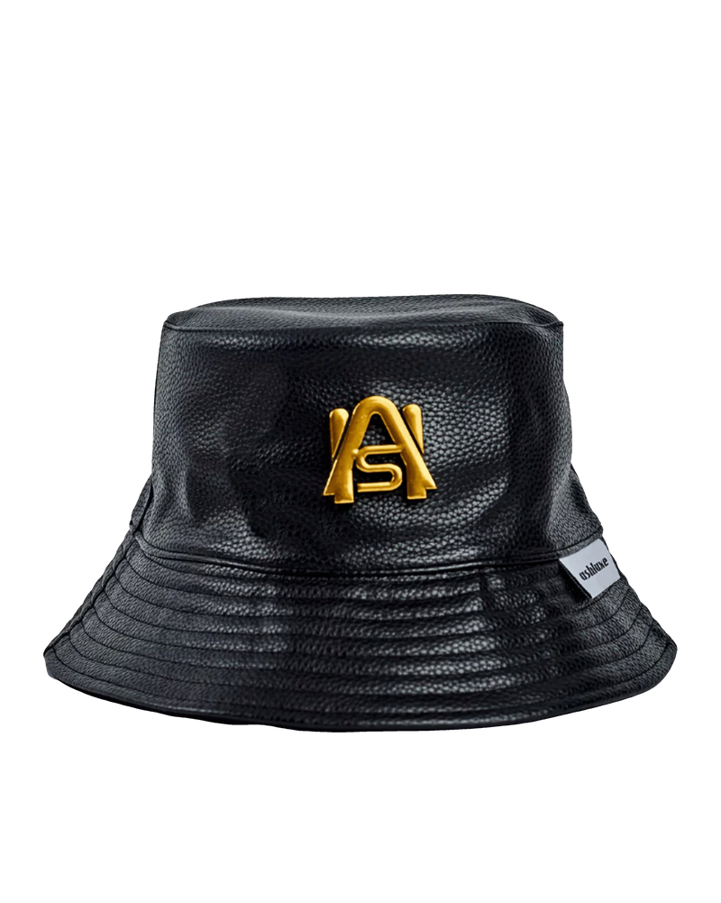 Ashluxe Leather Bucket Hat Black