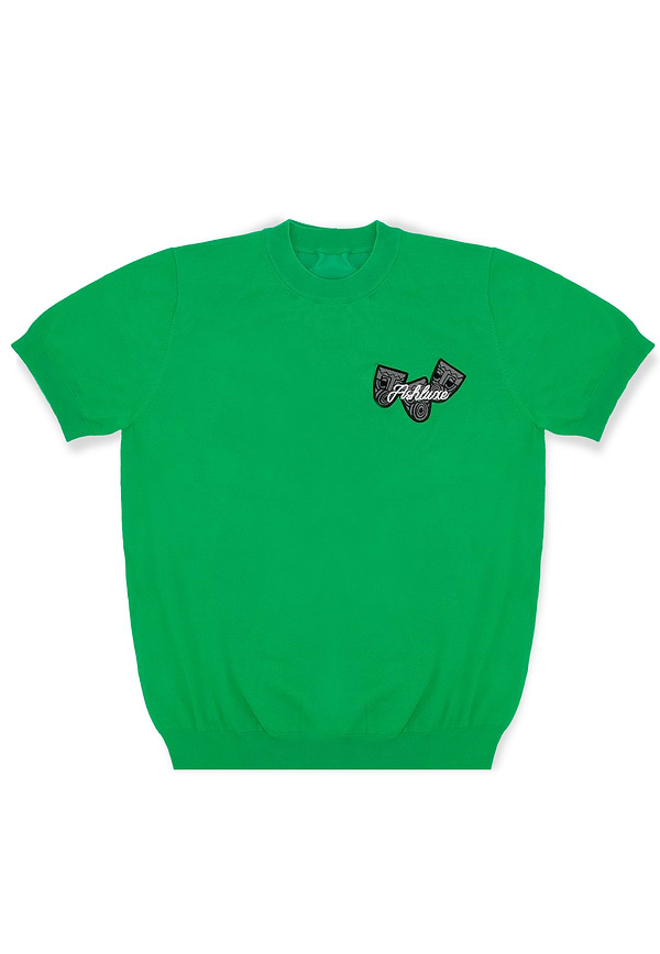 Ashluxe Ribbed Mask badge Tees Green