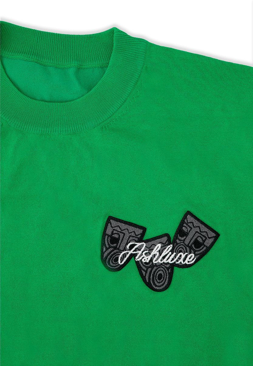 Ashluxe Ribbed Mask badge Tees Green
