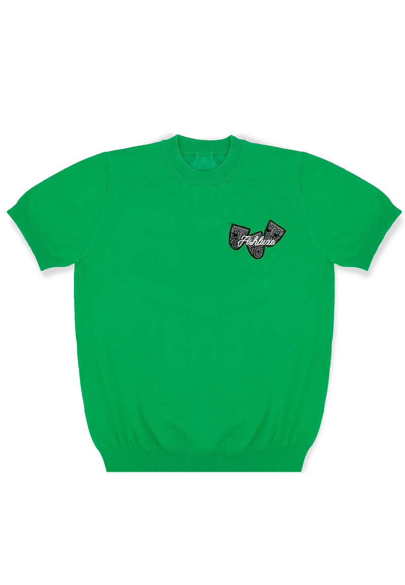 Ashluxe Ribbed Mask badge Tees Green
