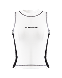 Ashluxe Threaded Tank Top White Black