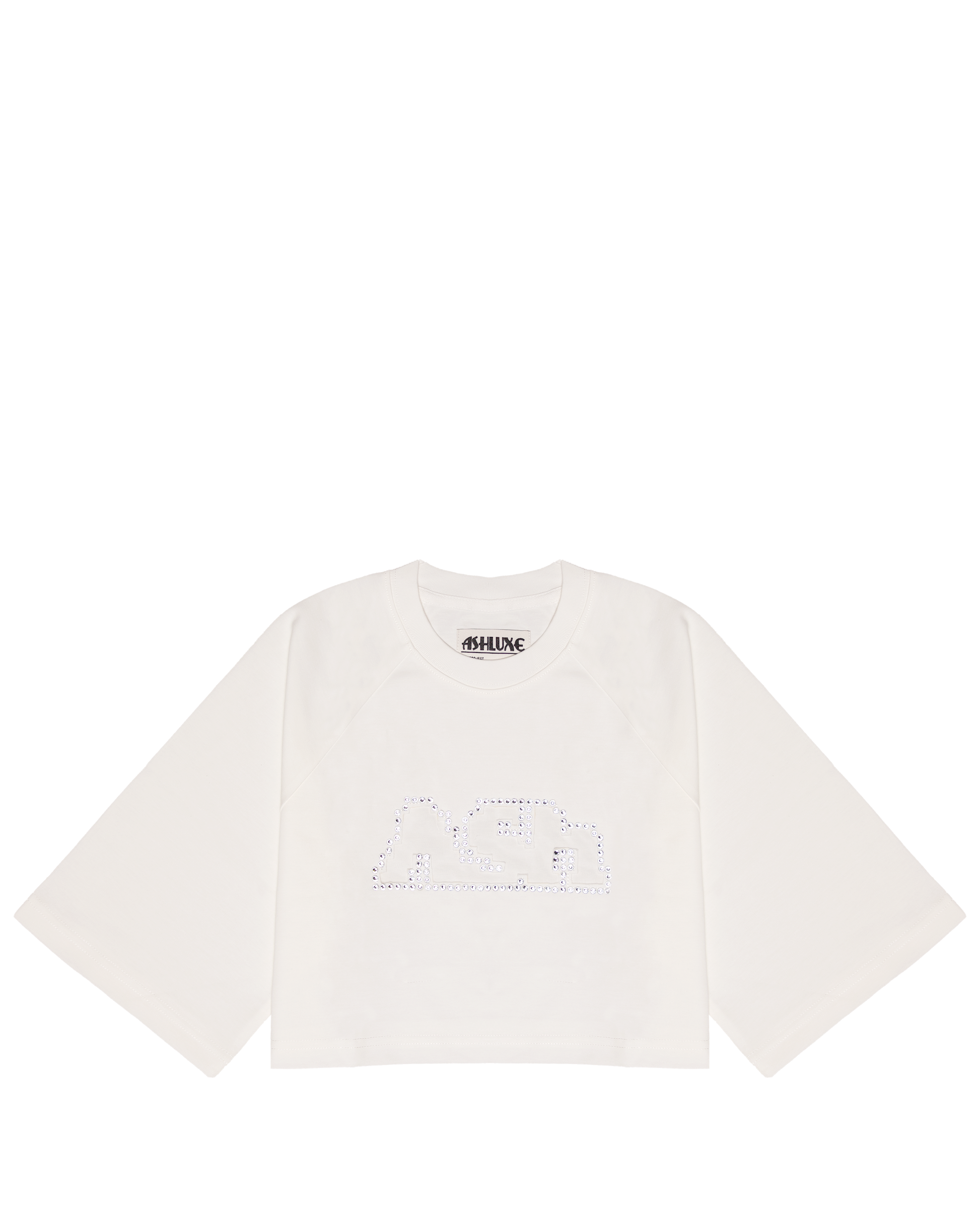 Ashluxe Bling Crop Tee White