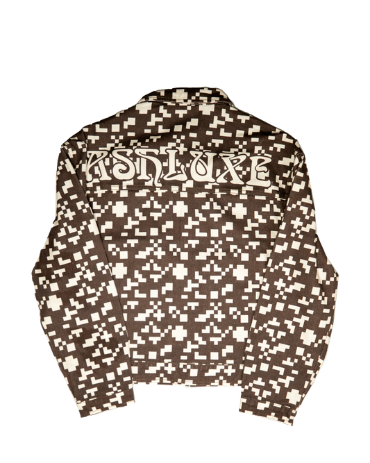 Ashluxe Pixel Denim Jacket Brown