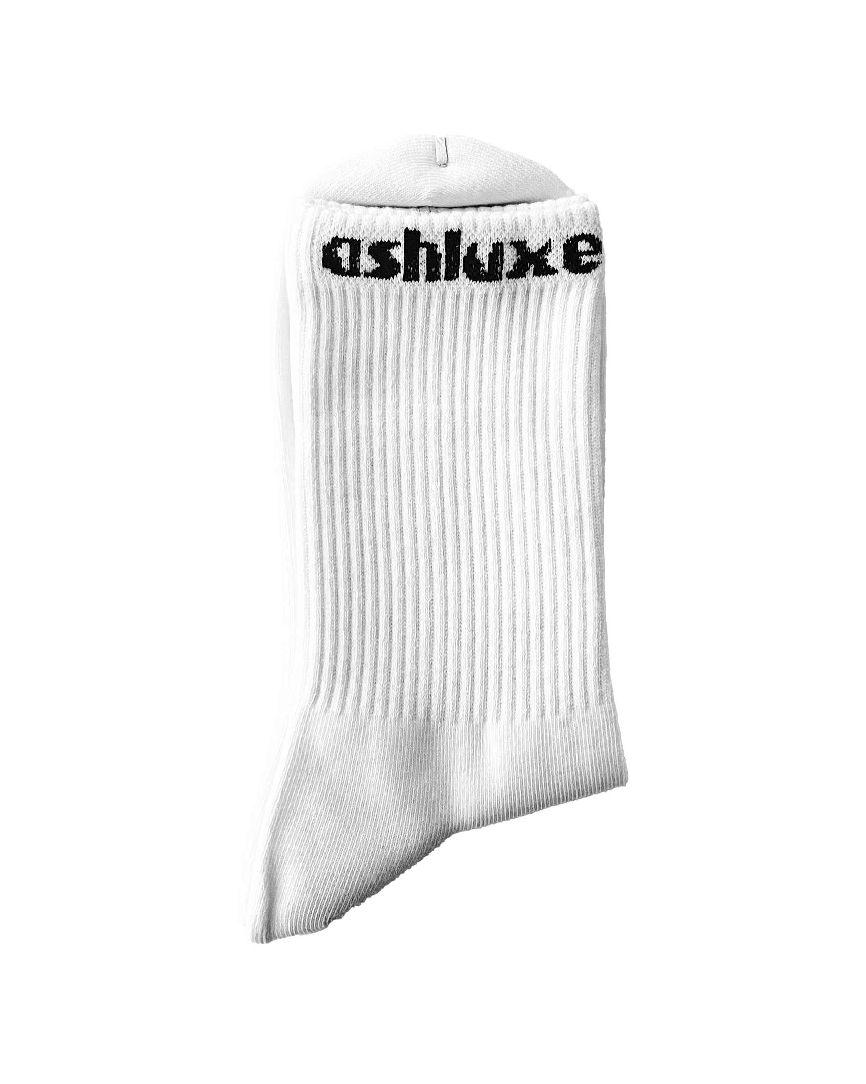Ashluxe Stripe Logo Socks White
