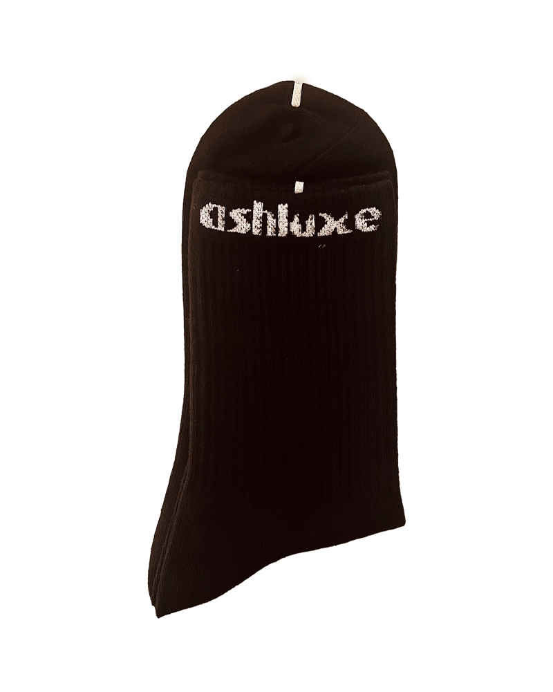 Ashluxe Stripe Logo Socks Black