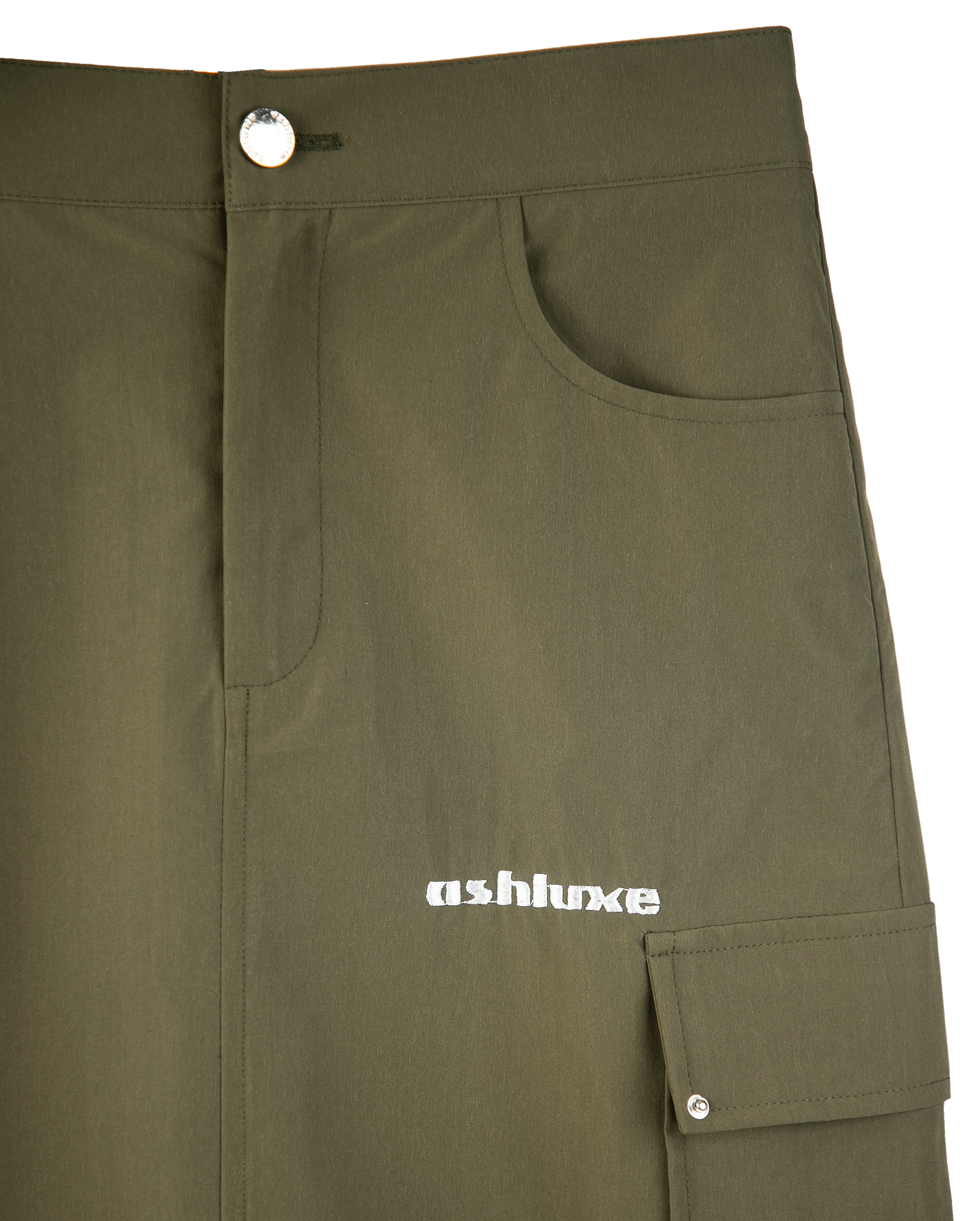 Ashluxe Cargo Maxi Skirt Olive