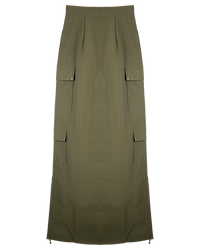 Ashluxe Cargo Maxi Skirt Olive