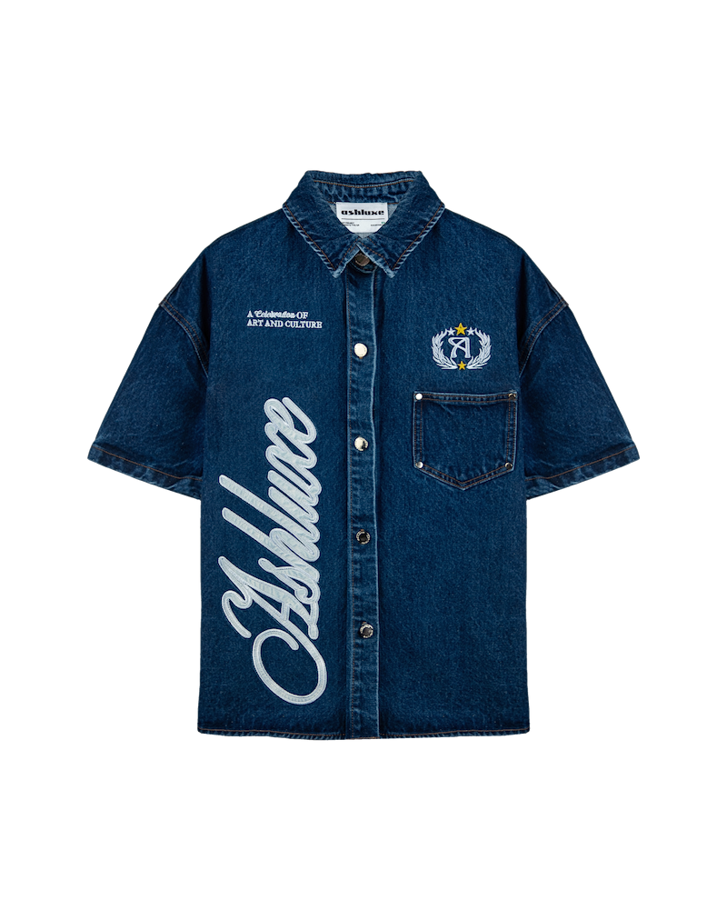 Ashluxe Crest Logo Shirt Blue