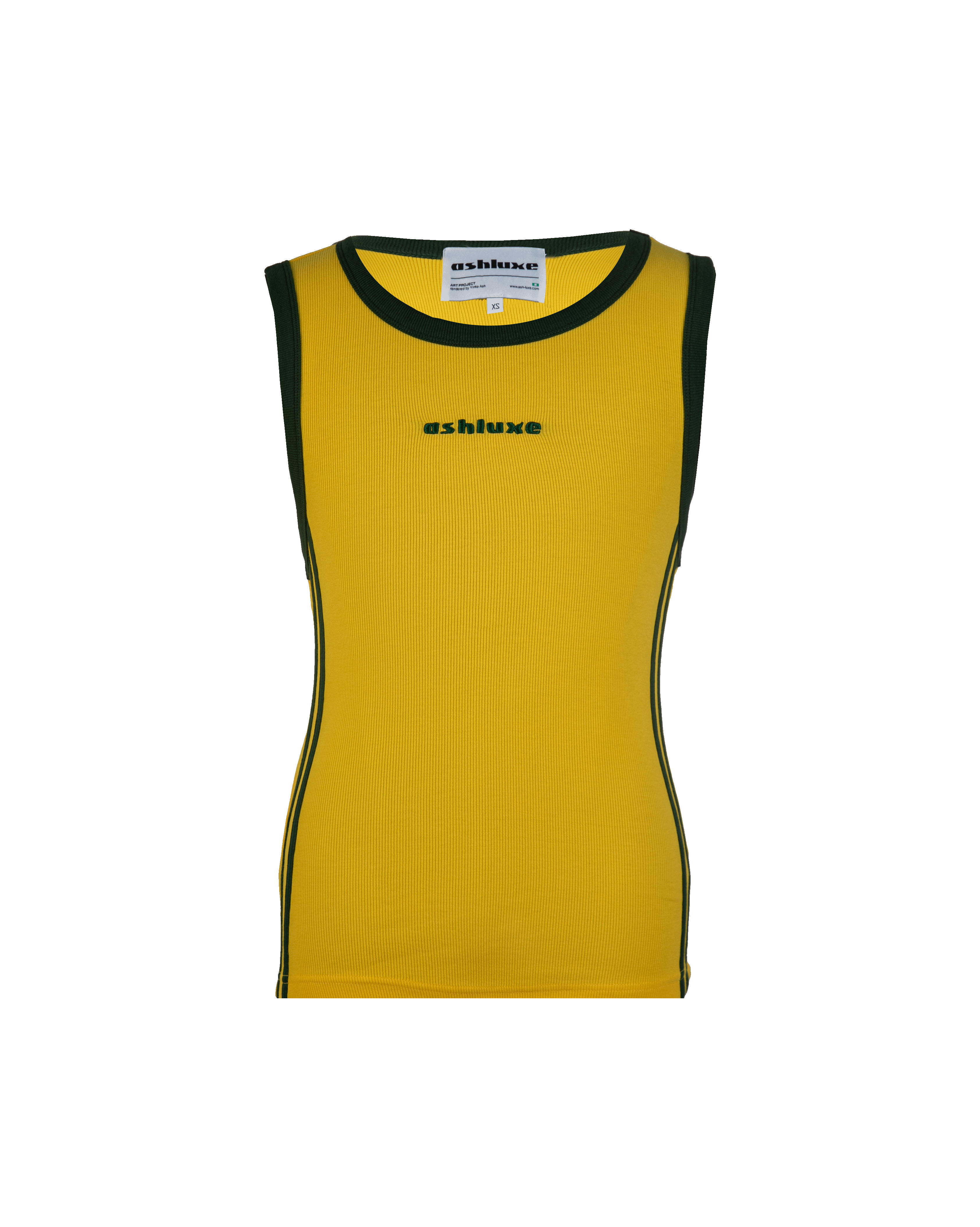 Ashluxe Logo Embroidered Tank Top Yellow