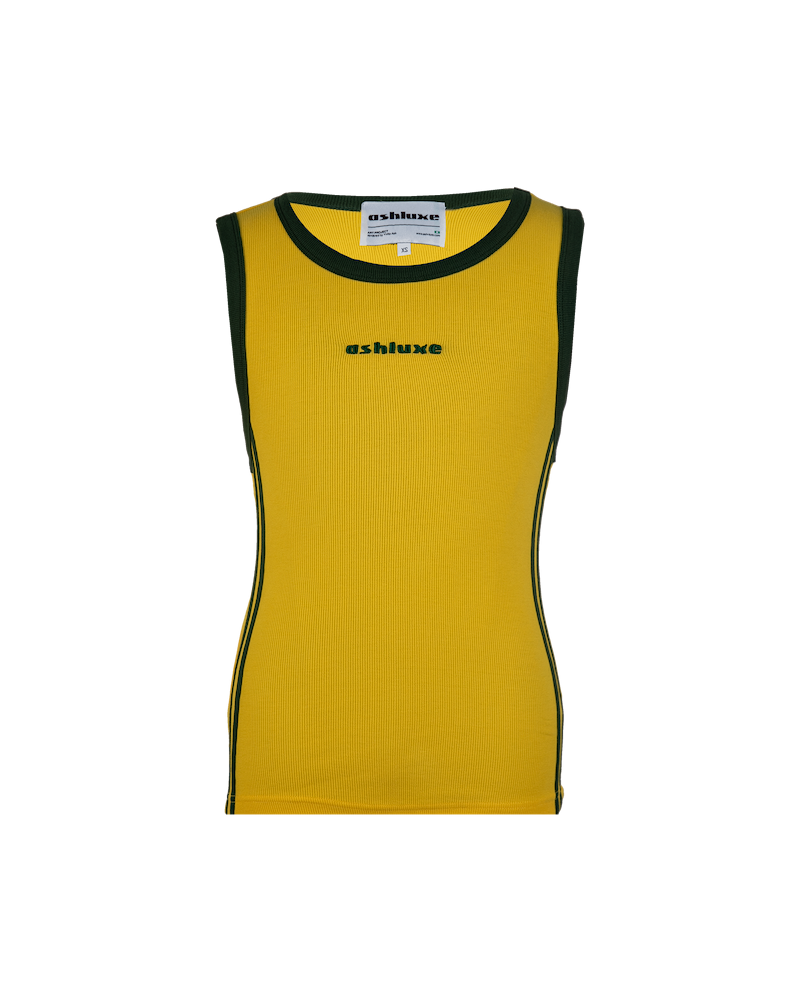 Ashluxe Logo Embroidered Tank Top Yellow