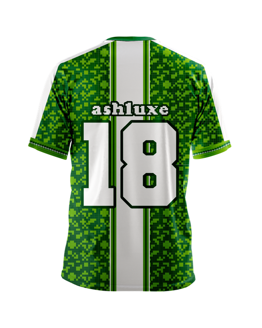 Ashluxe Pixel Print Jersey Green White