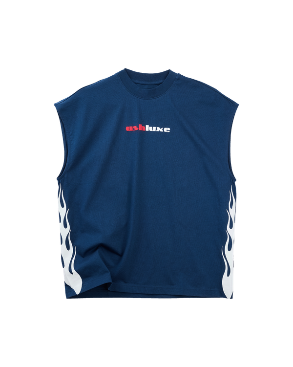 Flame Tank Top Blue