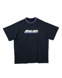 Knitted Neck Rib Logo T-shirt Black
