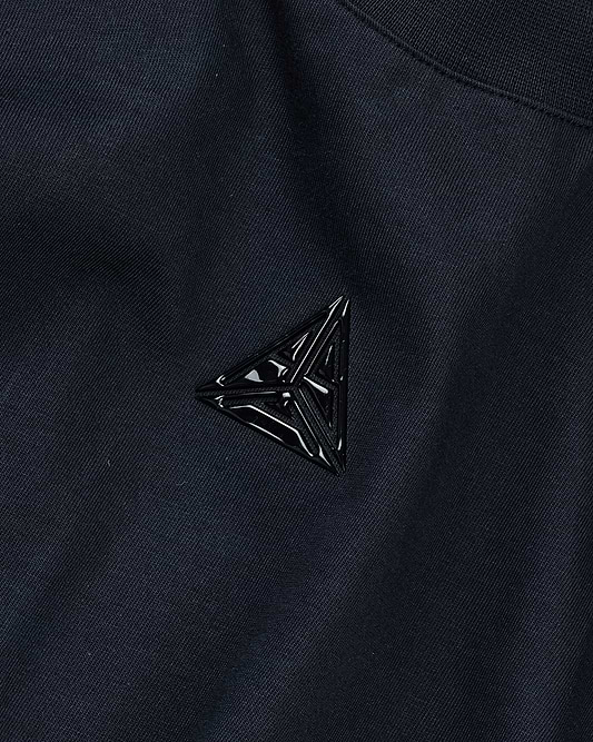 Metallic Logo Cropped T-shirt Black