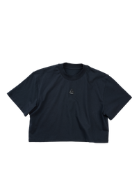 Metallic Logo Cropped T-shirt Black