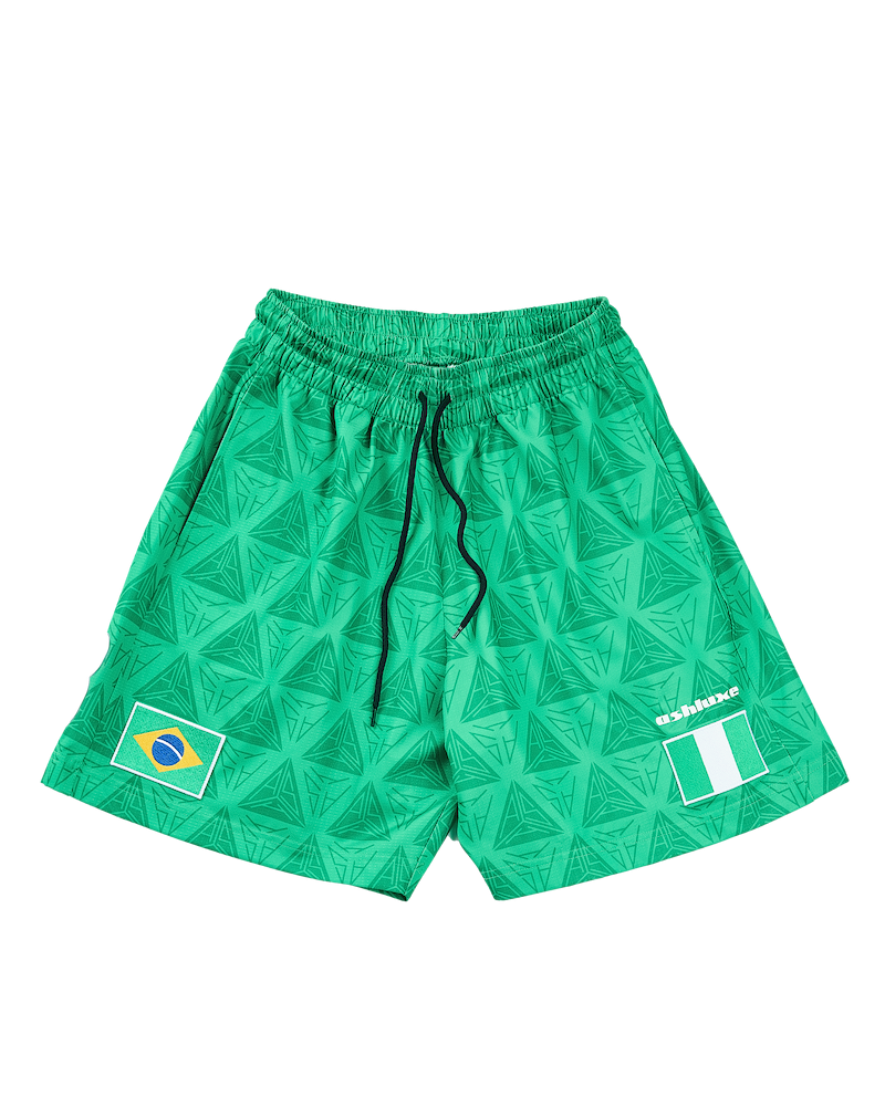 Nigeria X Brazil Football Shorts Green