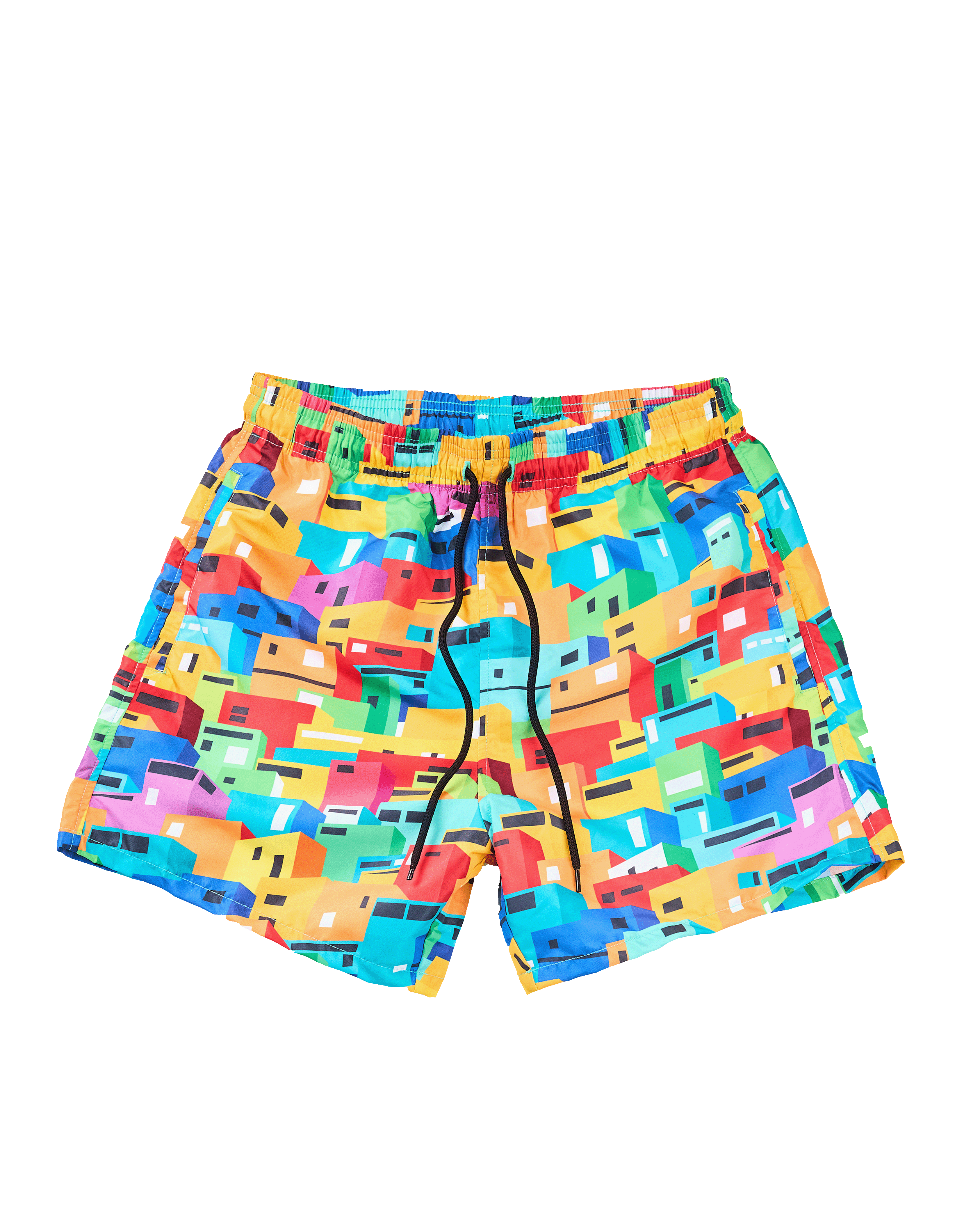 Urban Mosaic Print Swim Shorts Multi