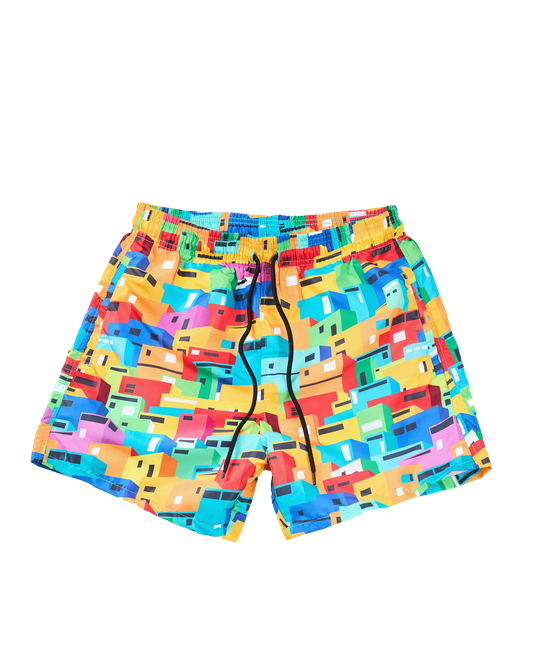 Urban Mosaic Print Swim Shorts Multi
