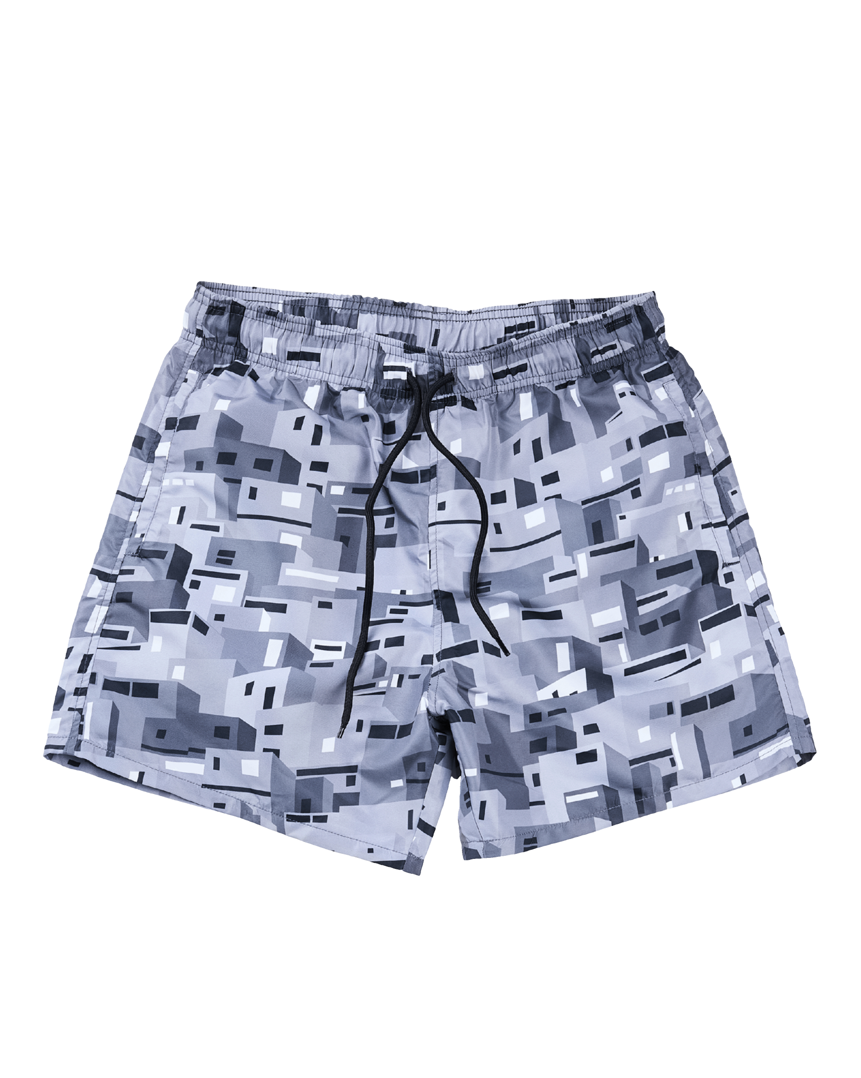 Urban Mosaic Print Swim Shorts