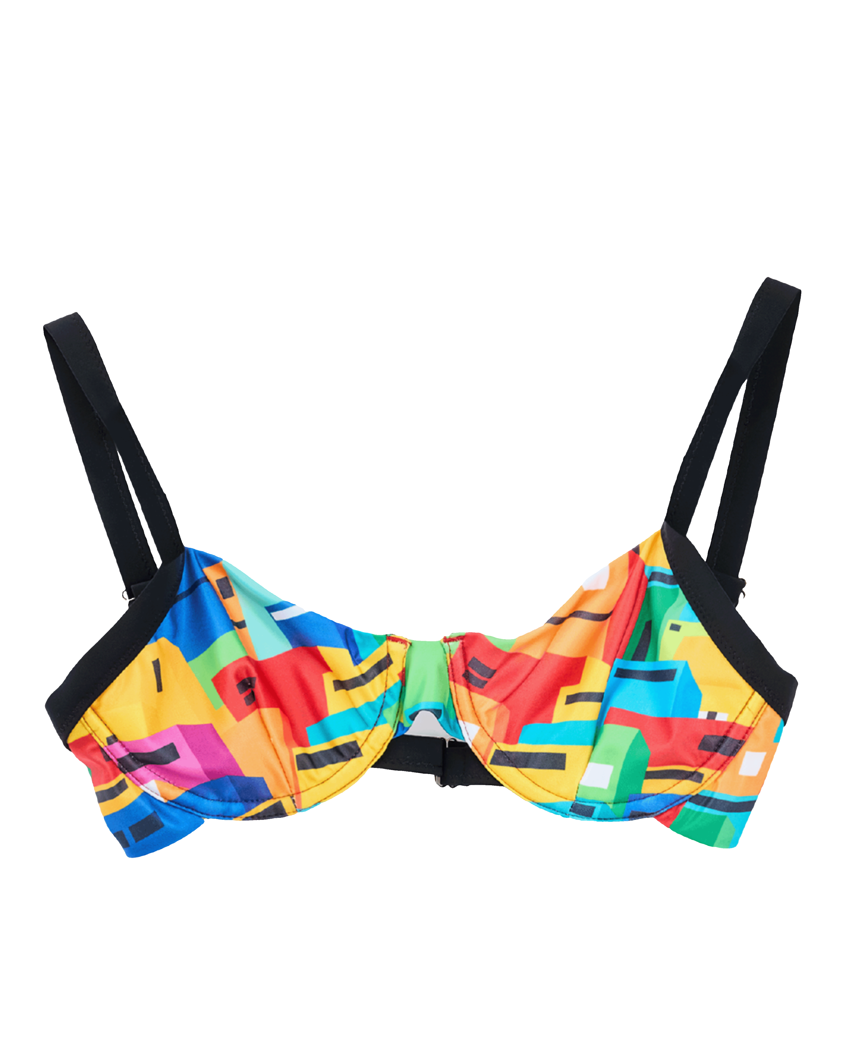 Urban Mosaic Print Bikini Top Multi