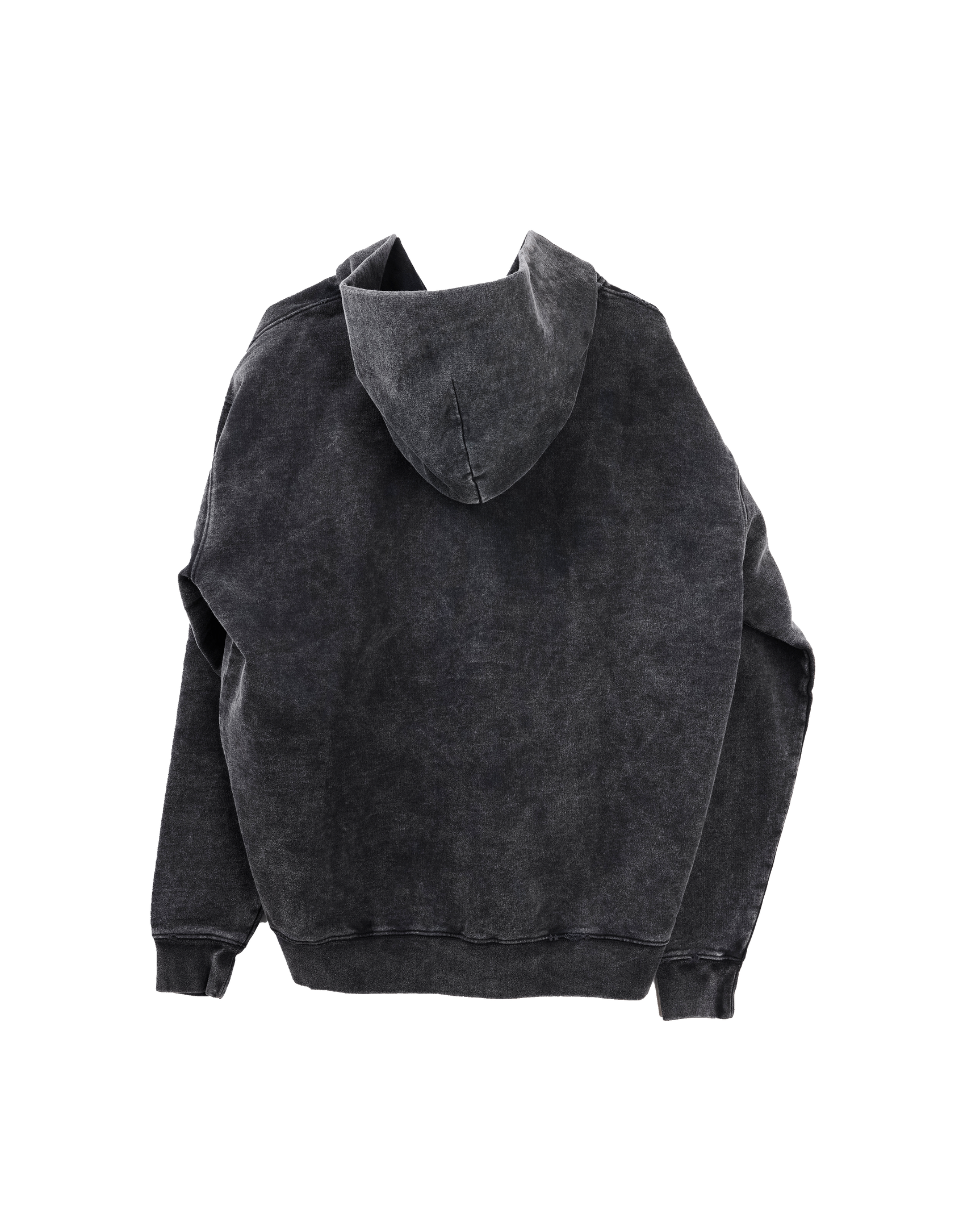 Ashluxe Vintage Acid Wash Zip Hoodie Black