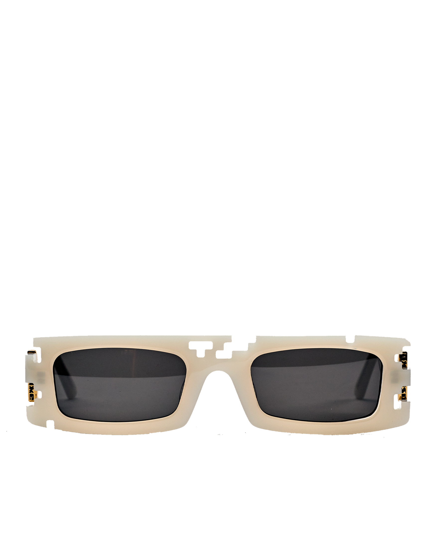 Ashluxe Pixel Cut Chalk Cream Sunglasses