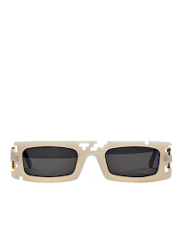 Ashluxe Pixel Cut Chalk Cream Sunglasses