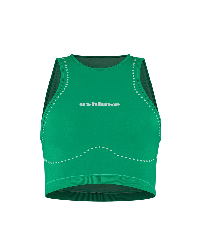 Ashluxe Female Active Top Green White