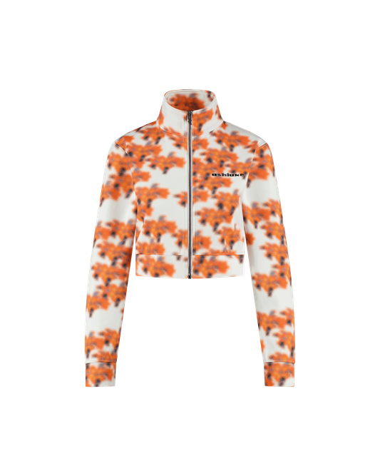 Ashluxe Female Printed Track Jacket Orange Flower Aop