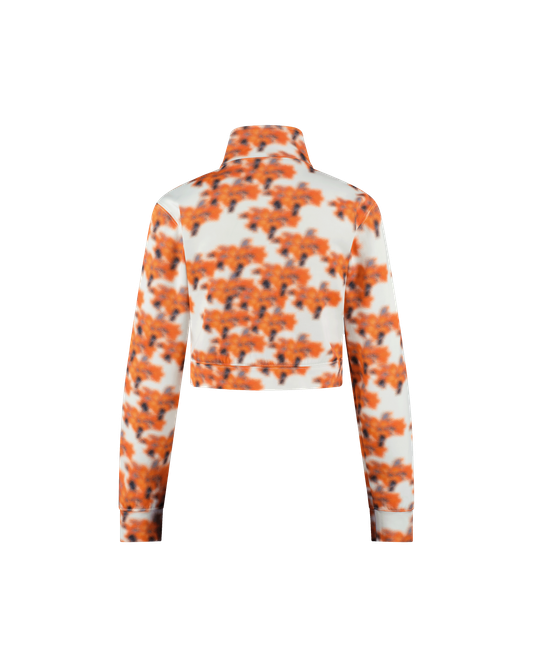 Ashluxe Female Printed Track Jacket Orange Flower Aop