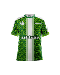 Ashluxe Pixel Print Jersey Green White