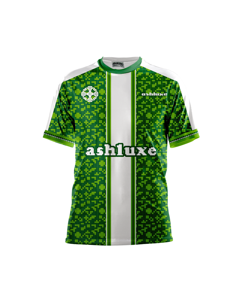 Ashluxe Pixel Print Jersey Green White